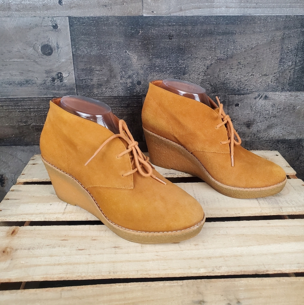 Cole Hann Britt Chukka Ankle Wedge Lace-up Booties